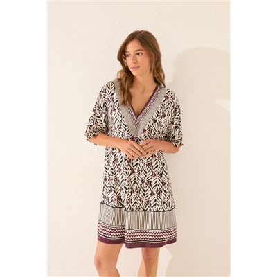 Camisola midi estampado hojas