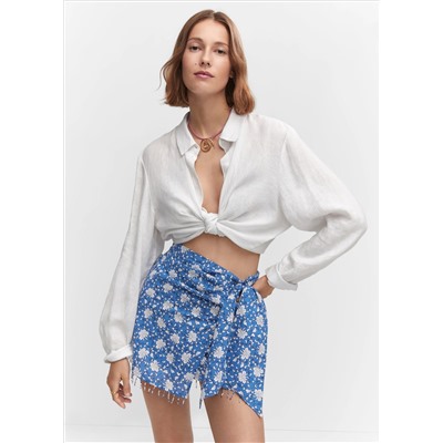 Minifalda estampada abalorios