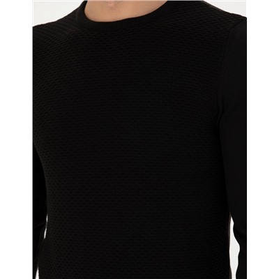 Siyah Slim Fit Kazak