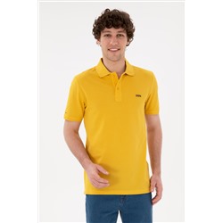 Erkek Regular Fit Polo Yaka Safran Basic Tişört