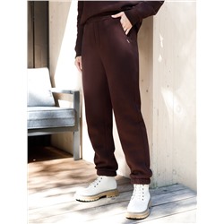 Брюки джоггеры теплые из футера трехнитики c начесом