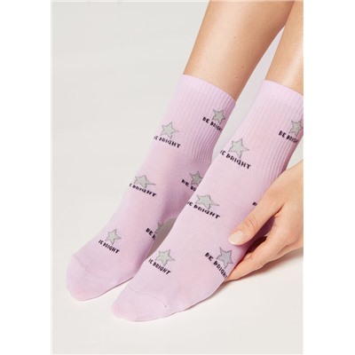 Kurze Socken mit durchgehendem Good-Vibes-Schriftzug