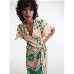 Viskose Kleid mit Muster