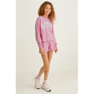 Set - sweatshirt and sweat shorts - 2 piece