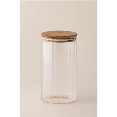 Lunel Optikli Silindir Cam Kavanoz - 1200ML - Orta Boy