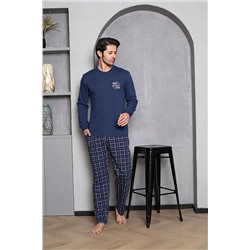 AHENGİM Man Erkek Pijama Takımı Bisiklet Yaka Altı Ekoseli Pamuklu Mevsimlik M70152280 TYC2GW1PKN169960902214851