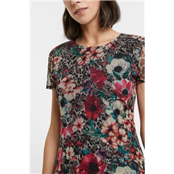 Vestido flores animal print
