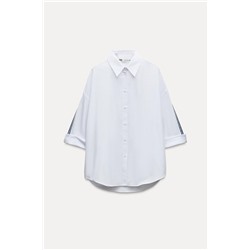 POPLIN SHIRT WITH SIDE STRIPE