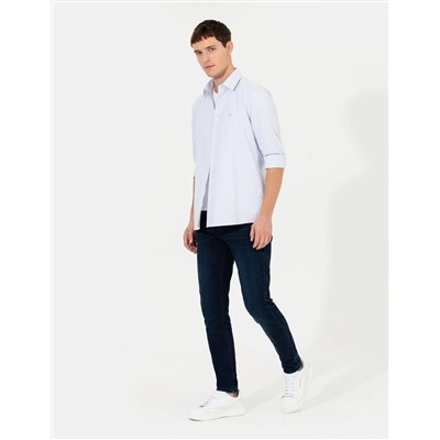 Açık Mavi Slim Fit Uzun Kollu Gömlek