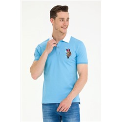 Erkek Turkuaz Basic Polo Yaka Tişört