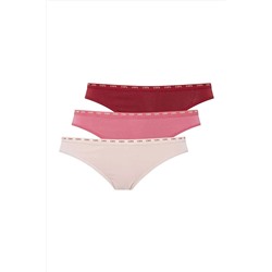 U.S. Polo Assn.U.S. Polo Assn. Kadın Gül Kurusu - Bej - Bordo 3 Lü Slip