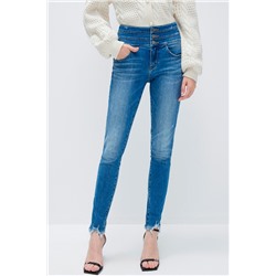 Vaquero slim de tiro alto Azul