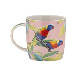 Кружка, 370 мл, фарфор P, розовая, Радужный Лори, Bird Talk, 61137