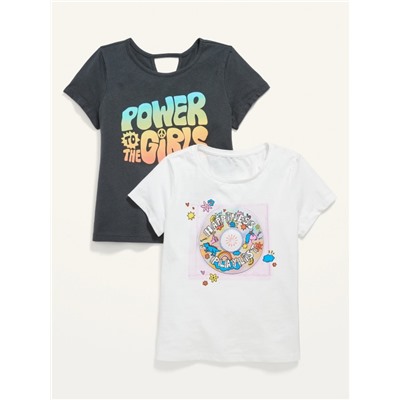 2-Pack Short-Sleeve Graphic T-Shirt for Girls