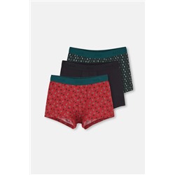 Dagi, Yeşil 3 'lü Jakar Lastik Pamuklu Boxer