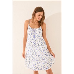 Vestido midi flores blanco
