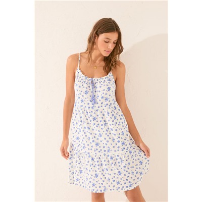 Vestido midi flores blanco