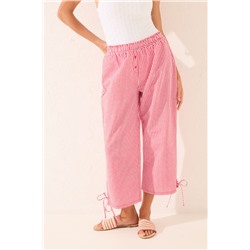 Pantalón Capri cuandros vichy rojo