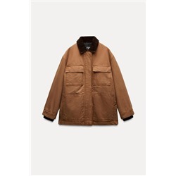 PADDED JACKET WITH CONTRAST COLLAR ZW COLLECTION