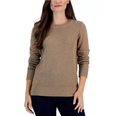 KAREN SCOTT Women's Cotton Zigzag Sweater, Created for Macy's
