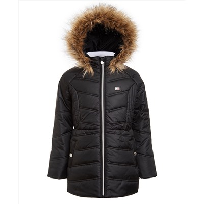 Tommy Hilfiger Big Girls Puffer Jacket With Faux Fur Hood