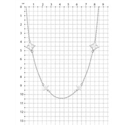 Колье женское на шею серебро форма клевер родированное коллекция quatrefoil 925 пробы 440-10-280р