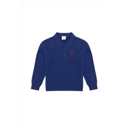 Erkek Çocuk Lacivert Polo Yaka Kazak