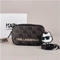 Сумка-мессенджер через плечо с кулоном из натуральной кожи KARL LAGERFEL*D ОРИГИНАЛ!