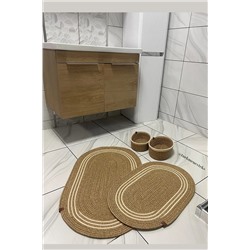 Türkmen Ev Tekstil jüt Hasır Banyo Takımı ,Banyo paspas takımı, Banyo sepeti ,Paspas, sepet takımı, dekor TYC2AL12MN169278172624345