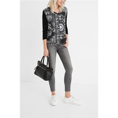 Camiseta boho manga tres cuartos