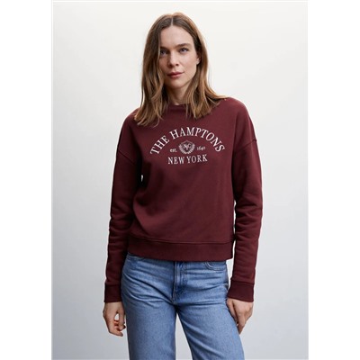 Sudadera mensaje bordado -  Mujer | MANGO OUTLET Melilla