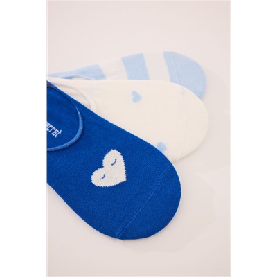 Pack 3 calcetines invisibles algodón print corazones