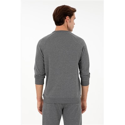 Erkek Antrasit Melanj Basic Sweatshirt