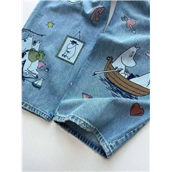 Женские джинсы Acne Studio*s x Moomi*n 🕺  Реплика 1:1