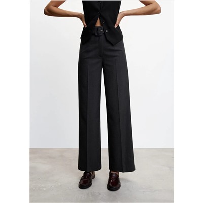 Pantalón tiro alto cinturón -  Mujer | MANGO OUTLET Melilla