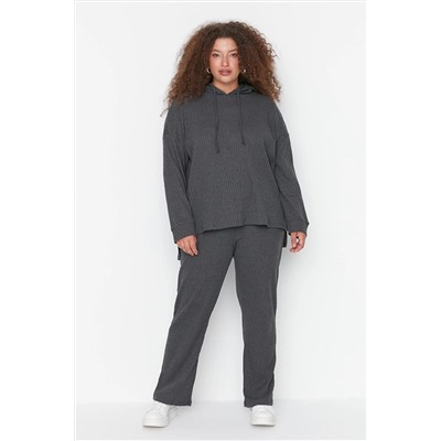Trendyol Curve Antrasit Örme Alt-Üst Takım TBBAW23CP00016