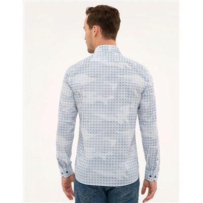 Mavi Slim Fit Uzun Kollu Gömlek