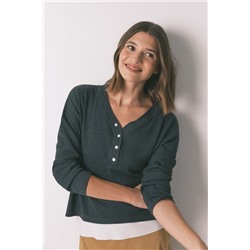 Camiseta manga larga waffle gris