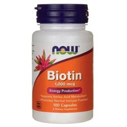 NOW Biotin 1000 mcg, 100 капс.