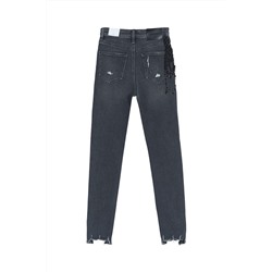 Vaquero skinny fit de tiro alto Negro