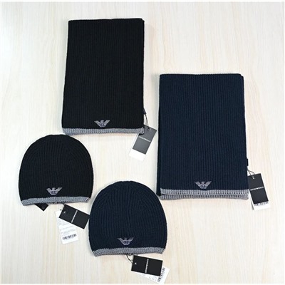 Мужской зимний шерстяной вязаный комплект из двух предметов  EMPORIO ARMAN*I