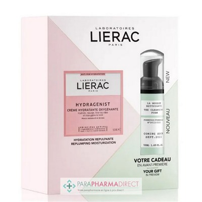 Lierac Hydragenist - Coffret - Crème 50 ml + Mousse Nettoyante 50 ml OFFERTE