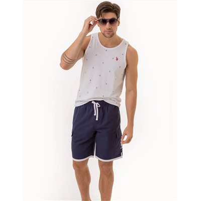 ALL OVER ANCHOR PRINT JERSEY MUSCLE TANK