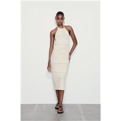 FITTED KNIT HALTER DRESS