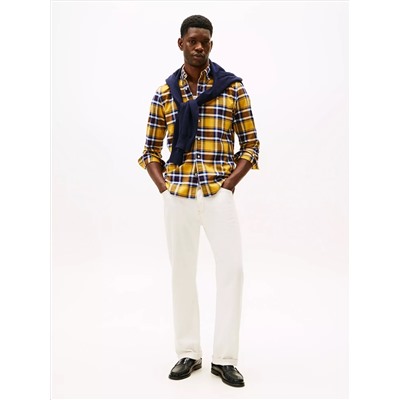 Regular Fit Plaid Stretch Oxford Shirt