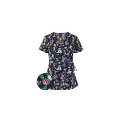 koi Scrubs Tokidoki Deep Sea Friends Mock Wrap Print Top