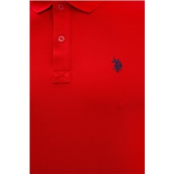 Erkek Kırmızı Polo Yaka Basic T-Shirt