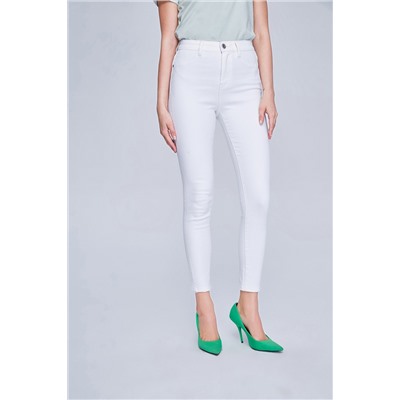 Vaquero slim fit 7/8 Blanco