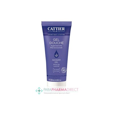 Cattier Gel Douche Argile Blanche & Lavande BIO 200ml