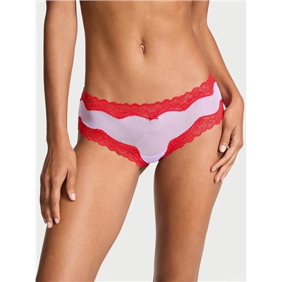 Tease Mesh Lace-Trim Cheeky Panty